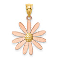 14k Two-tone Rose and Yellow Gold Daisy Pendant, 19 x 18 mm