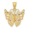 14k Filigree Butterfly Pendant, 18 x 19 mm