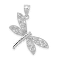 14k White Gold Filigree Dragonfly Pendant, 24 x 26 mm