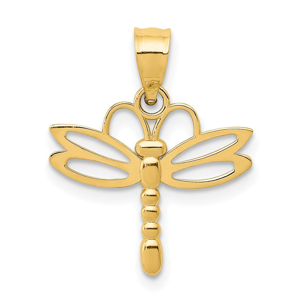 14k Dragonfly Pendant, 15 x 16 mm
