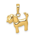 14k Polished Dog Charm, 16.2 x 15 mm