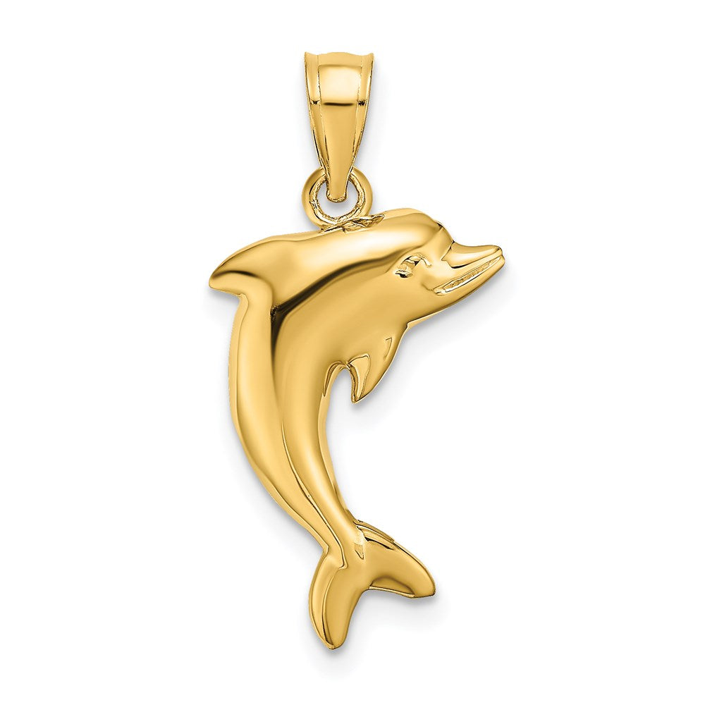 14k Polished Dolphin Charm, 20 x 13 mm