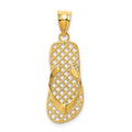 14k Mesh Flip-Flop Pendant, 24 x 10 mm