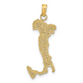 14K Map with ITALY Charm, 27 x 15 mm