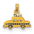 14k 3-D Enameled TAXI Pendant, 13 x 18 mm