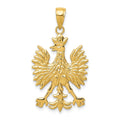 14k Phoenix Mythological Bird Charm, 27 x 18 mm