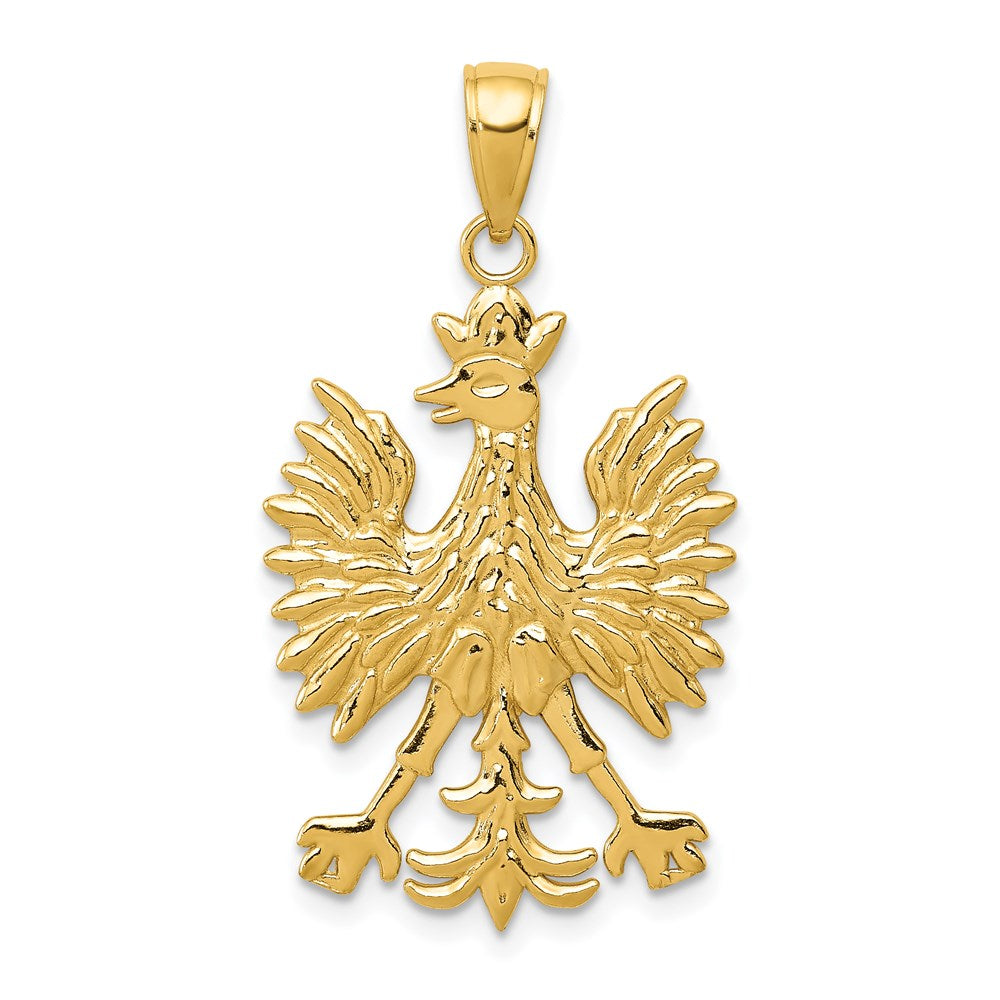 14k Phoenix Mythological Bird Charm, 27 x 18 mm