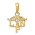 14k LPN Licensed Practical Nurse Symbol Pendant, 13 x 12 mm