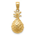 14k Diamond-cut Pineapple Pendant, 21 x 10 mm