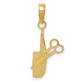 14k Comb and Scissors Charm, 24 x 10.68 mm