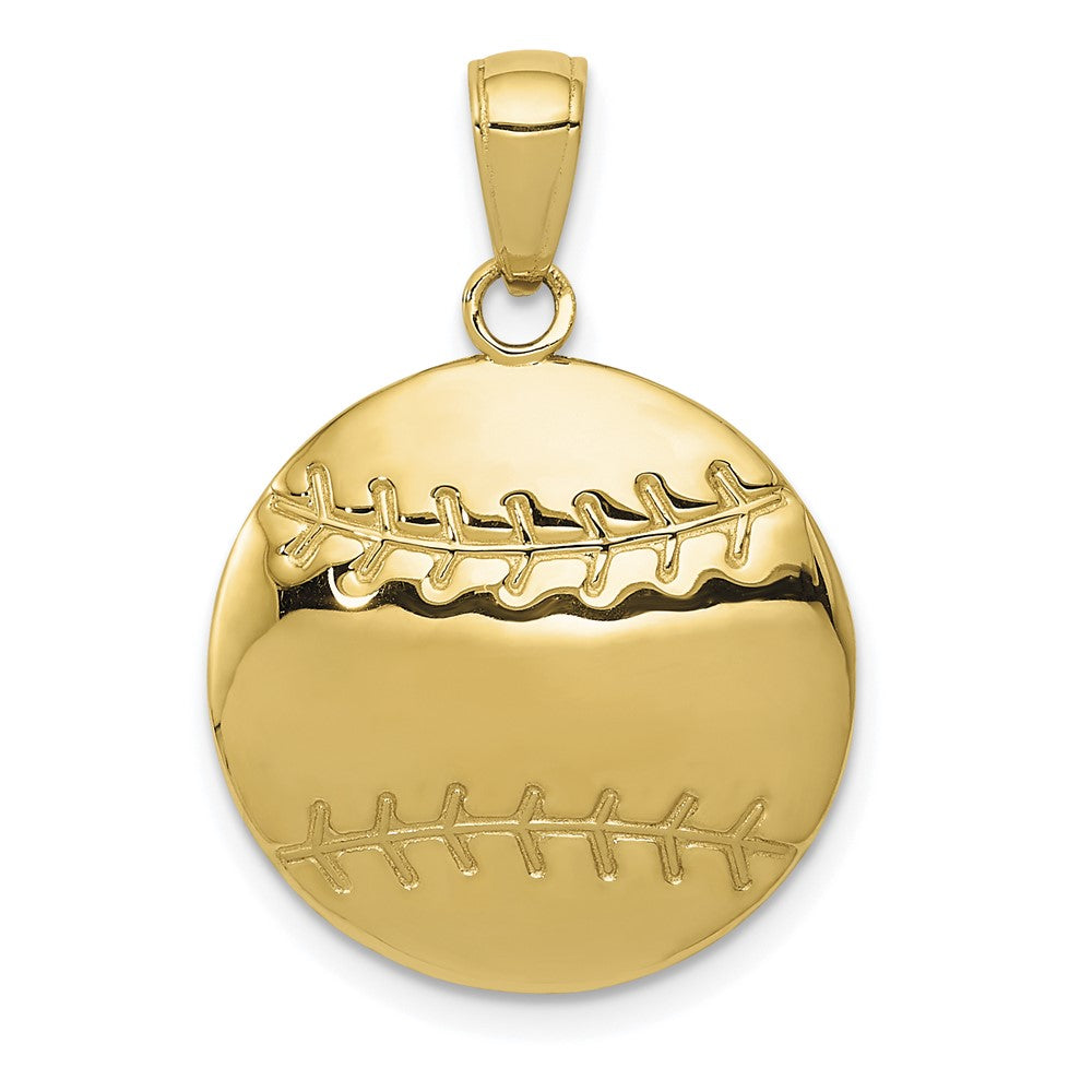 14k Polished Baseball Charm, 21 x 18 mm