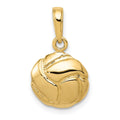 14K Solid Polished Domed Open-Back Volleyball Charm, 14 x 11 mm