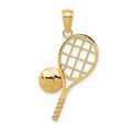 14k Tennis Racquet and Domed Ball Charm, 26 x 20 mm