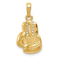 14K Polished Cut-out Boxing Glove Charm, 21.85 x 12 mm