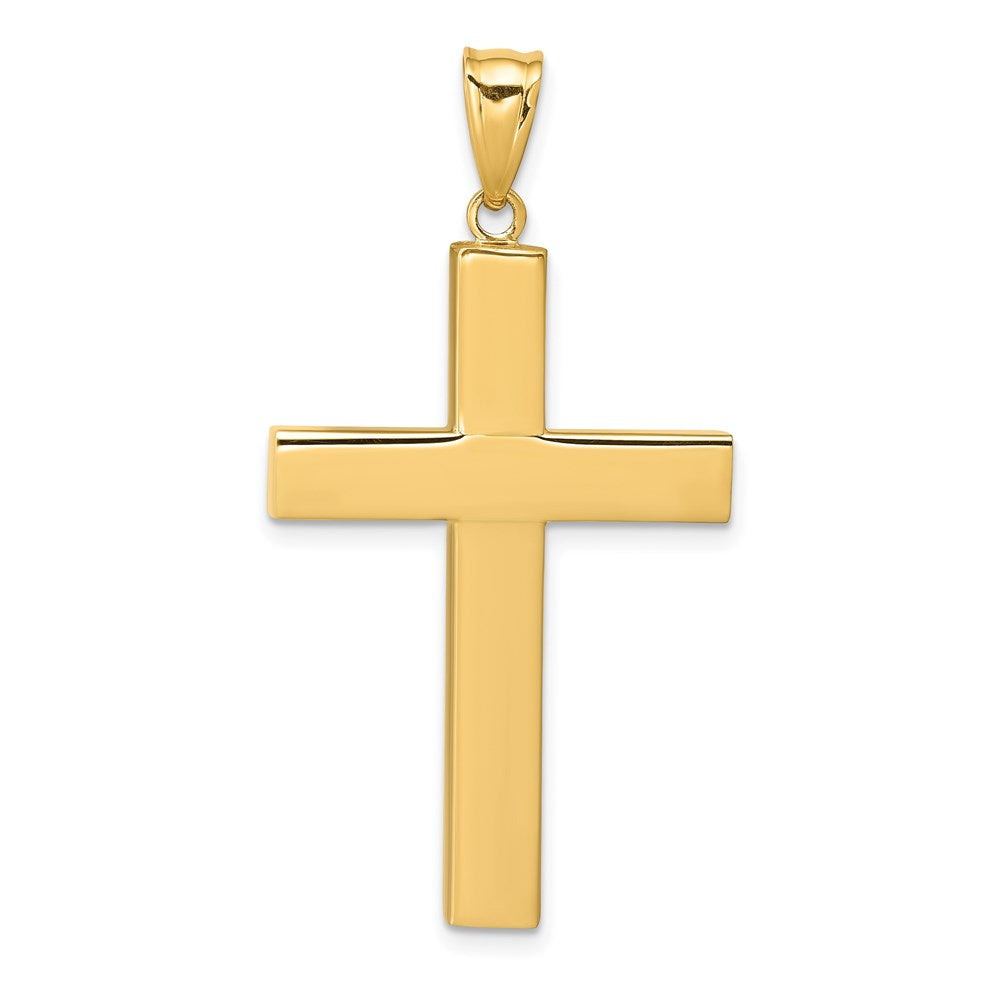 14k Hollow Cross Pendant, 42 x 22 mm