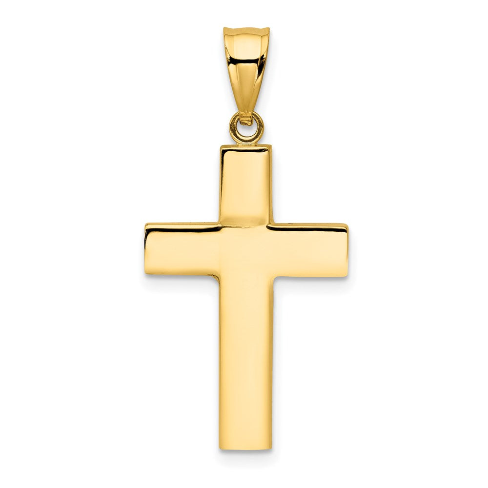 14k Hollow Cross Pendant, 32.25 x 15.7 mm