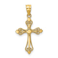 14k Mini Budded Cross Pendant, 21 x 14 mm