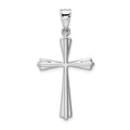 14k White Gold Polished Cross Pendant, 30 x 19 mm