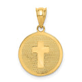 14k Reversible Cross and 1ST HOLY COMMUNION Charm, 17 x 15 mm