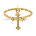 14k Cross Dangle Twisted Band Size 4 Baby / Childs Ring