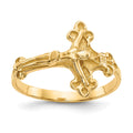14k Polished Crucifix Ring, Size 6