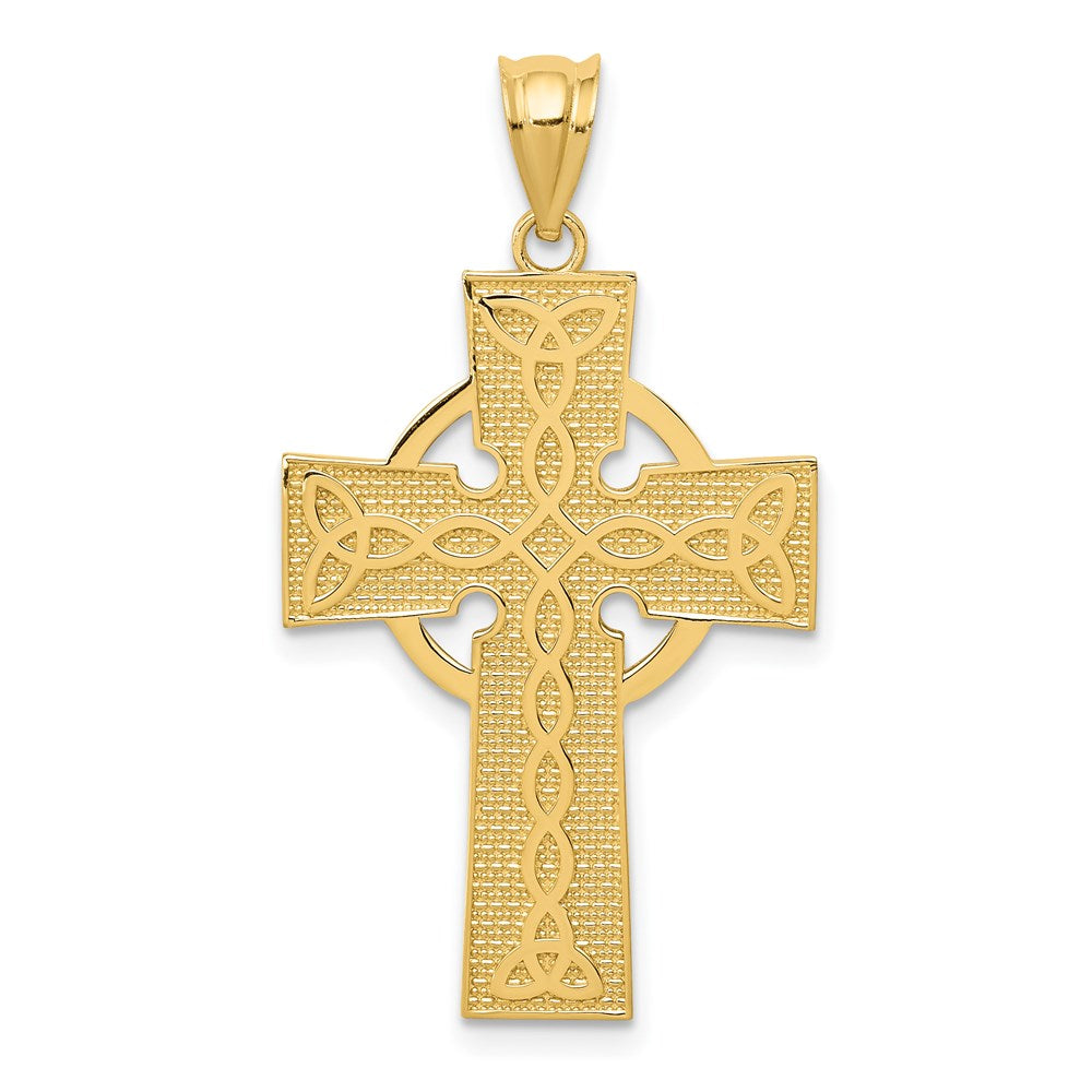 14k Celtic Cross Pendant, 34 x 19 mm