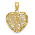 14K Polished Open Wire Heart Pendant, 19 x 14 mm