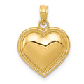 14k Polished Domed Heart Pendant, 19.5 x 13 mm