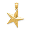 14k Polished Star Pendant, 19 mm