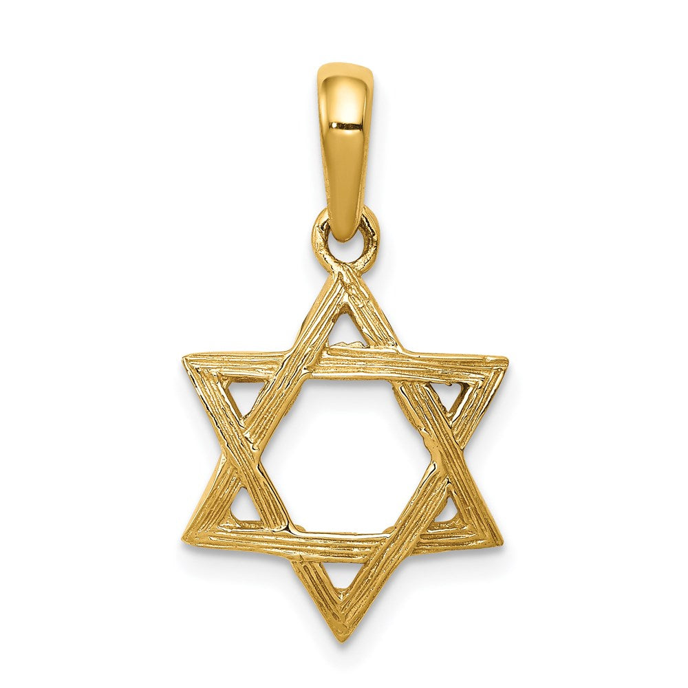 14K Star of David Pendant, 26 x 15 mm, 1.76 g
