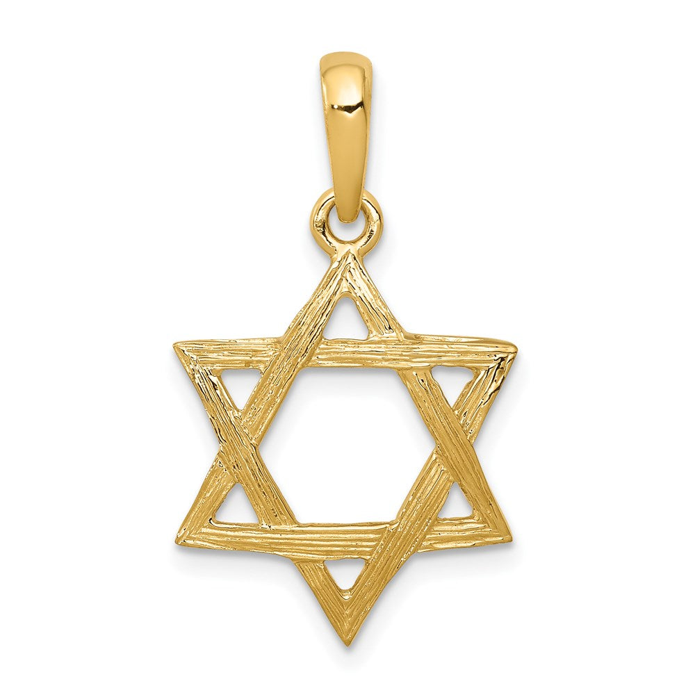 14K Star of David Pendant, 24 x 15 mm, 2.04 g
