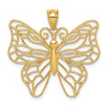 14k Polished Large Filigree Butterfly Pendant