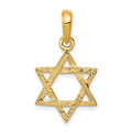 14K Star of David Pendant, 26 x 15 mm, 1.23 g