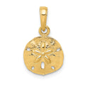 14K Gold Polished Sand Dollar Pendant, 19 x 11.45 mm