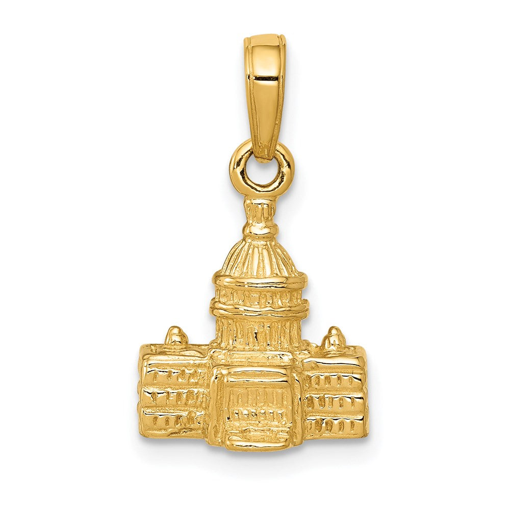 14k 3-D Washington D.C. Capital Building Pendant, 21 x 11 mm
