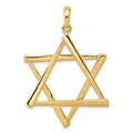 14K Large Cut-out Star of David Pendant, 46 x 30 mm