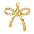 14k Gold Polished Ribbon Bow Pendant, 28.1 x 23.33 mm