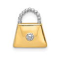 14K and White Rhodium Purse Chain Slide Pendant, 13.39 x 11.34 mm