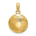 14k Domed Soccer Ball Charm, 12.2 x 12.2 mm