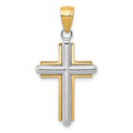 14k Two-tone Cross Pendant, 28.9 mm