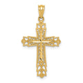 14k Polished Filigree Reversible Cross Pendant, 30 mm