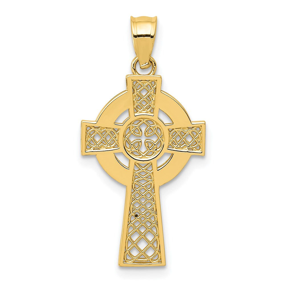 14k Celtic Cross Pendant, 26 x 13 mm