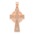 14k Rose Gold Celtic Cross Pendant, 26 x 13 mm