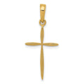 14K Polished Cross With Tapered Ends Pendant, 24.7 mm
