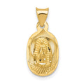 14K Polished Diamond-cut Semi-solid Our Lady Of Guadalupe Oval Pendant, 17 x 9.5 mm
