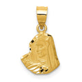 14K Satin Diamond-cut Virgin Mary Pendant, 17.75 x 10.5 mm