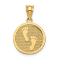 14k Polished Reversible HAVE FAITH/Footprints Pendant, 21 mm