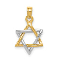 14K Two-tone Polished Star of David Pendant, 19.4 mm
