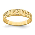 14K Polished JESUS with Hearts Ring, Size 7