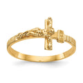 14K Polished Crucifix Ring, Size 7